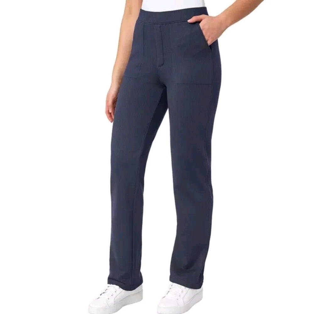 NWT Mondetta Women's Herringbone Straight Leg‎ winter fall thick Pants Blue L XL